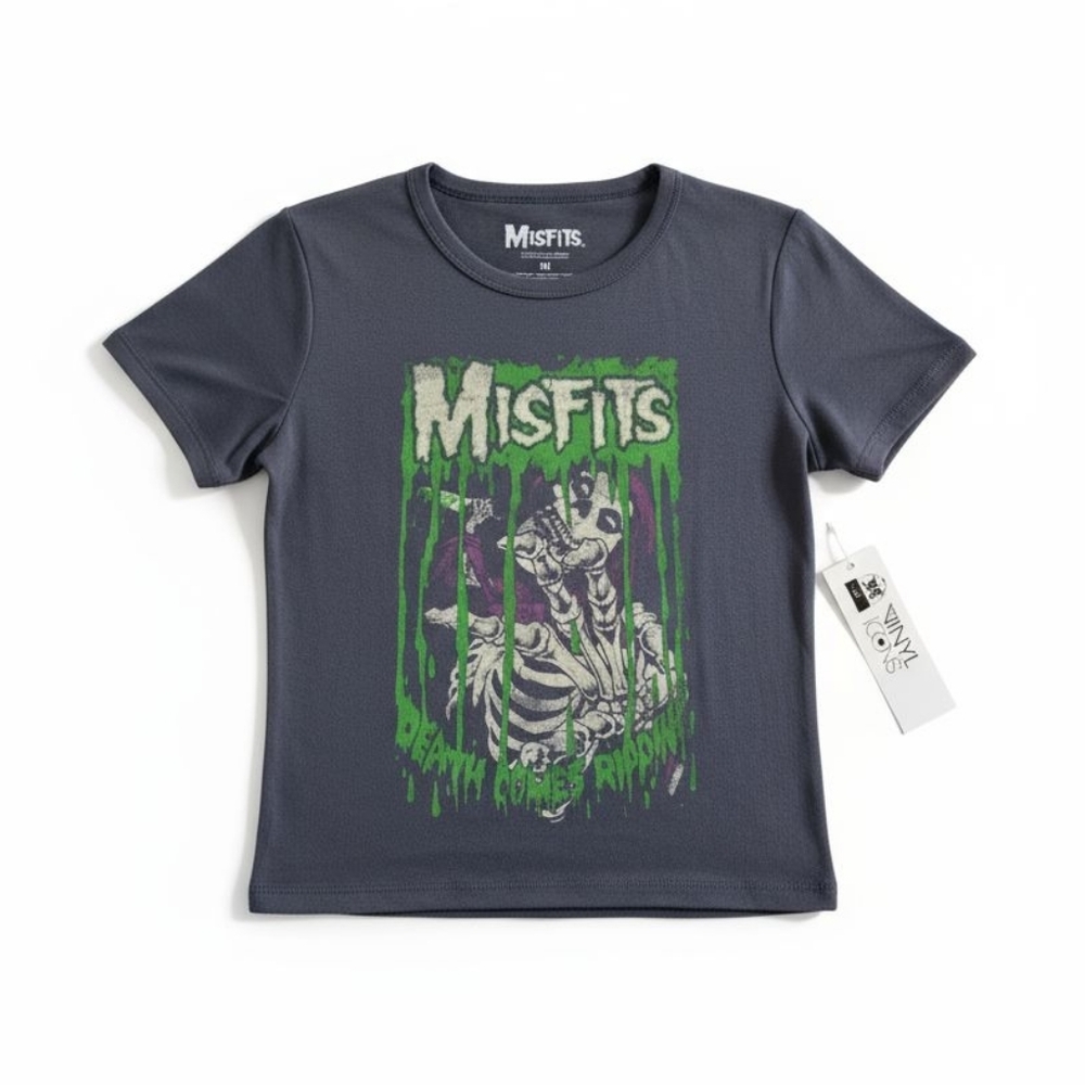 Vinyl Icons 'Misfits' Band Tee Grey Blue Women's Size Medium NWT - Picture 14 of 15